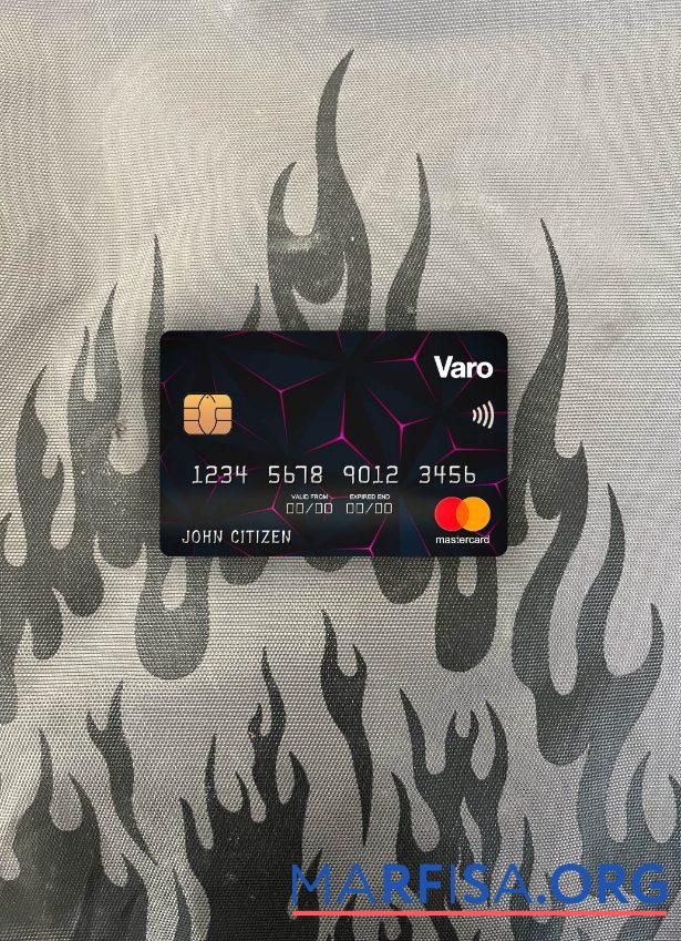 Realistic USA California Varo bank mastercard photolook front download for verification